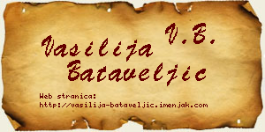 Vasilija Bataveljić vizit kartica